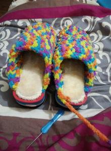 勾粗毛线拖鞋教学视频,轻松学做温馨家居鞋